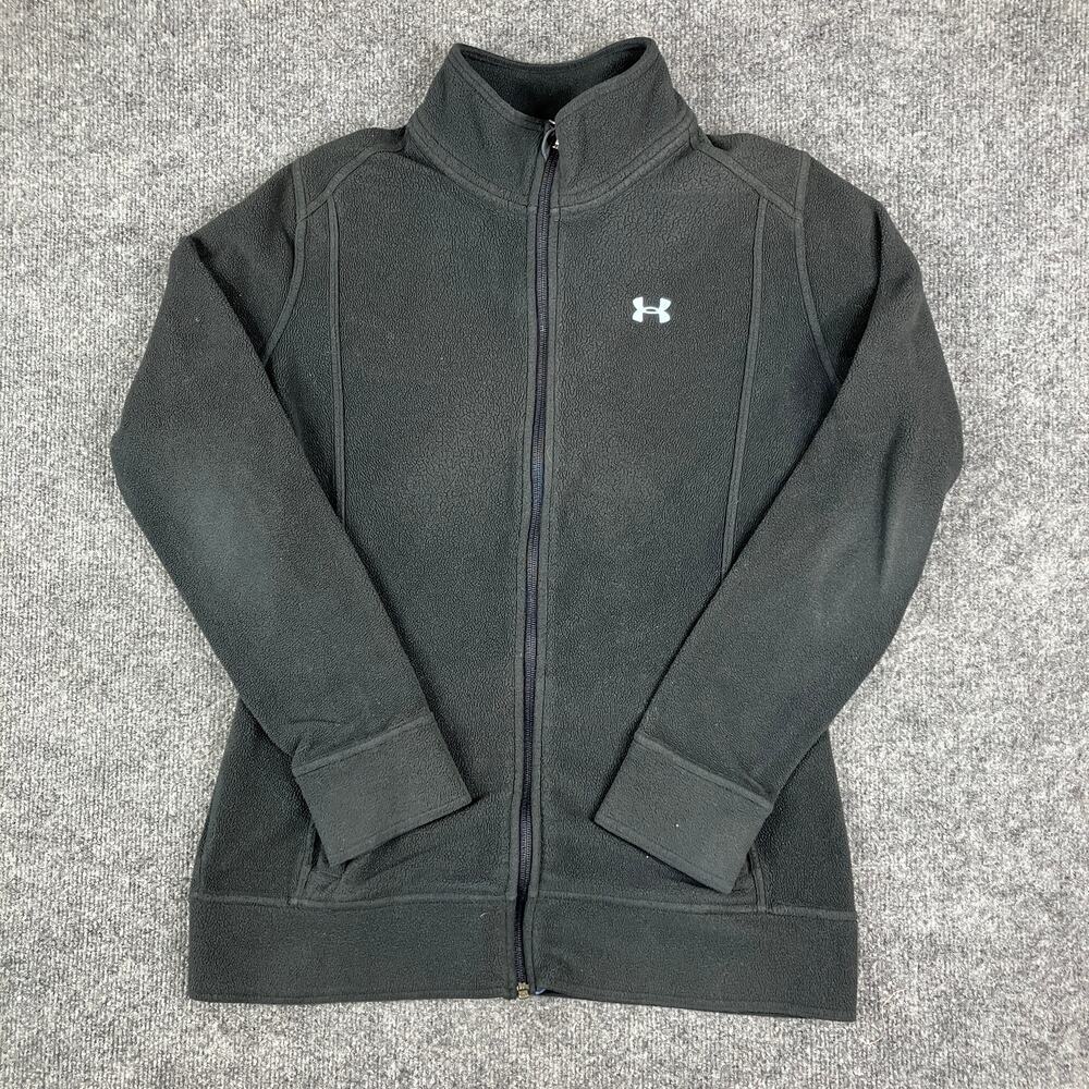 Under Armour Jacket Womens M Black Full Zip Fleece WarmAthleticOutdoorSportswear